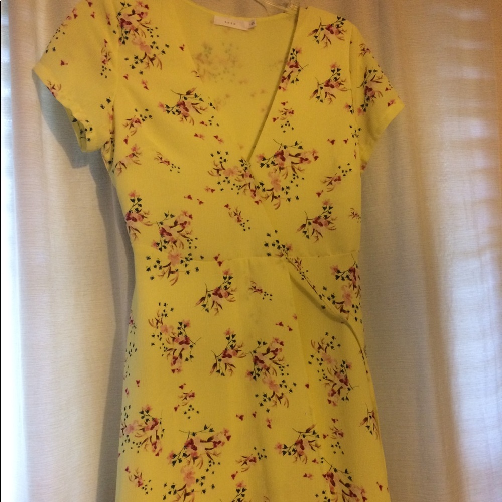 Cross-body floral dress